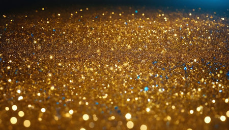 golden glitter vintage lights background. gold and blue. de-focusedの素材