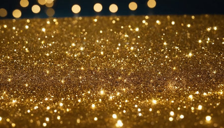 golden glitter texture Colorfull Blurred abstract background for birthday, anniversary, wedding, new year eve or Christmas.の素材