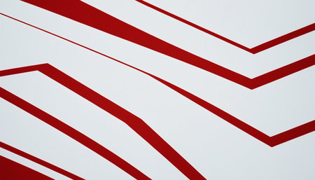 abstract background with white and red stripes on a white background.の素材