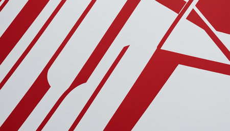 Abstract red and white lines on a white background. 3d renderingの素材