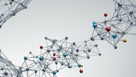 Molecular structure. 3d illustration. Abstract background with molecules.の素材