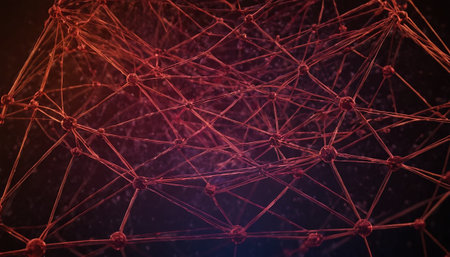 Abstract 3d rendering of chaotic network structure. Futuristic background.の素材