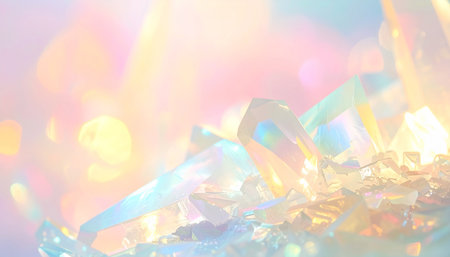 crystal background with bokeh effect - close up of crystalsの素材