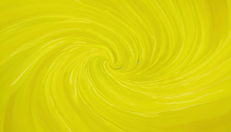 Yellow abstract background with swirls of paint in the form of spiralsの素材