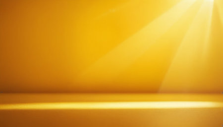 Yellow stage with spotlights. Abstract background. 3D rendering.の素材