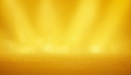 Gold background with bokeh and spotlights. 3d renderの素材