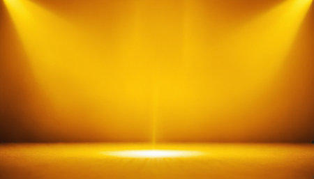 Spotlight on a yellow wall with room for text. 3d renderingの素材