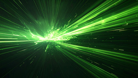 abstract green background with some smooth lines in it and some rays in itの素材