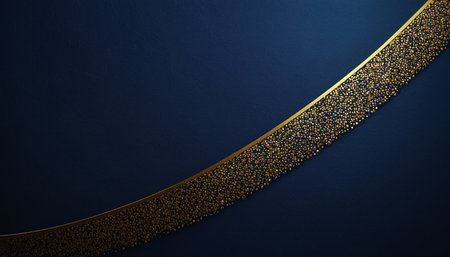 Blue background with gold ribbon. Element for design. Template for designの素材