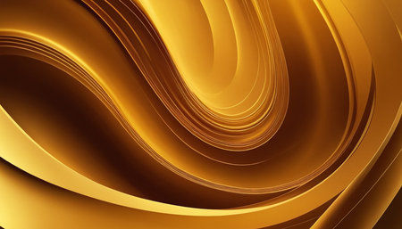 3d illustration of abstract yellow wavy background with smooth light linesの素材
