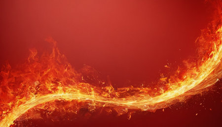 Abstract fire flames on a red background. Elements of this image furnished by NASAの素材