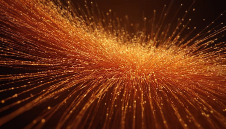 3d rendering of abstract technology fiber optic light strands. Computer generated image.の素材