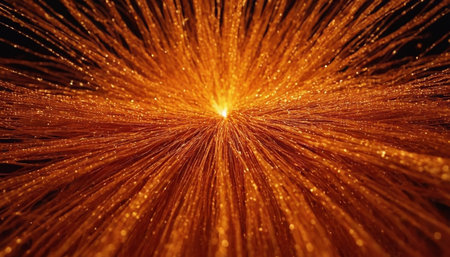 Abstract background with golden glowing particles. 3d rendering, 3d illustration.の素材