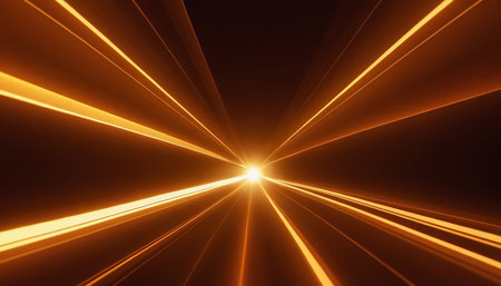 abstract 3d illustration of speed motion in a tunnel of lightの素材
