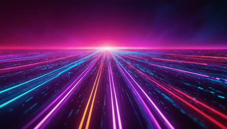 Futuristic abstract background with speed motion lines. 3d renderingの素材