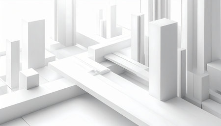 Abstract architecture background, 3d render, 3d illustration, horizontalの素材