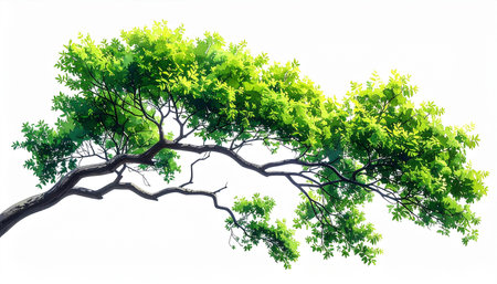 Tree isolated on white background with clipping path. 3d illustration.の素材