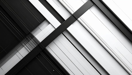 Abstract black and white geometric background. 3d rendering, 3d illustration.の素材