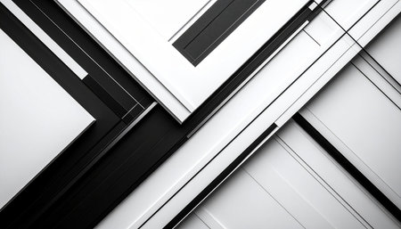 Abstract black and white background with stripes and lines. 3d renderingの素材