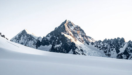 Mountains in winter, Caucasus, Dombay, Russia.の素材