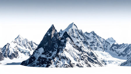 Snowy peaks of the Caucasus mountains on a background of blue skyの素材