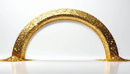 Abstract golden arch on white background. Vector illustration. Eps 10.の素材