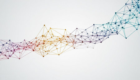 Abstract connection lines on white background. Technology and science concept. 3D Renderingの素材