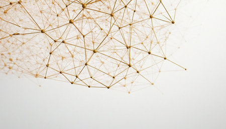 Abstract technology background. Network connection structure with dots and lines. Big data visualization.の素材