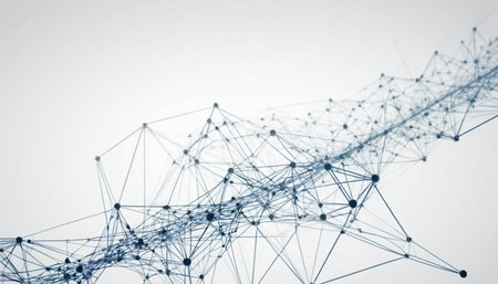 Network connection structure on white background. Technology and science concept. 3D Renderingの素材