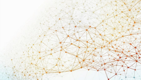 Abstract Polygonal Space with Connecting Dots and Lines as Technology Backgroundの素材