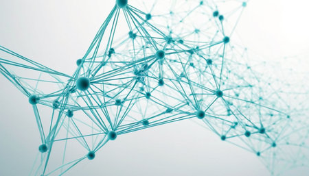 Abstract 3d rendering of network connection. Futuristic technology background.の素材