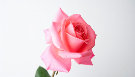 pink rose on white background,valentine's day conceptの素材