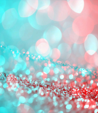 christmas abstract background with bokeh defocused lights and starsの素材
