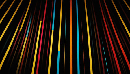 Abstract colorful lines on black background. Animation. Colorful stripes moving in different directions.の素材