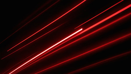 Abstract red light lines on a black background. Computer generated graphics.の素材