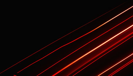 Abstract background with red luminous lines on a black background. Vector illustrationの素材