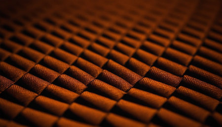 Close-up of a textured background of orange carbon fiber.の素材