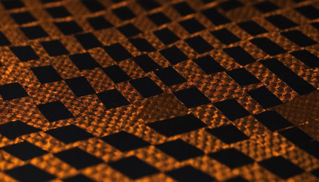 abstract background of black and orange carbon fiber. carbon fiber textureの素材