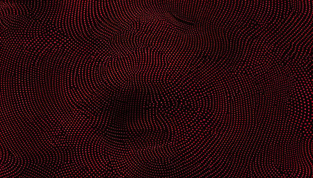 Abstract wave background with particles. 3d vector illustration. Futuristic technology style.の素材