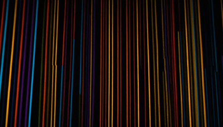 Abstract colorful lines on black background. 3d rendering, 3d illustration.の素材