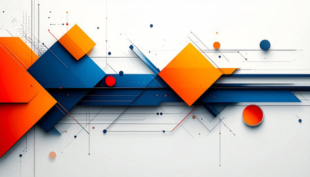 Abstract geometric background. Futuristic technology style. Elegant background for business tech presentations.の素材