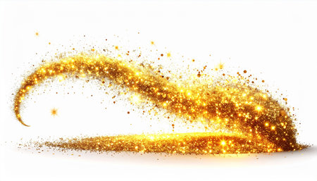 Abstract golden wave background with glitter and sparkles. Vector illustration.の素材