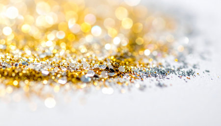 golden glitter texture christmas abstract background, shallow depth of fieldの素材