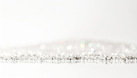 Silver glitter christmas abstract background with bokeh defocused lightsの素材