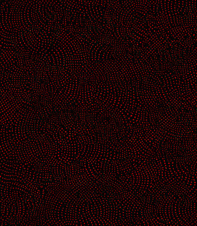 Seamless pattern with red halftone dots on black backgroundの素材