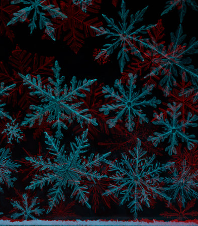 Snowflakes on a dark background. Christmas background. Texture.の素材