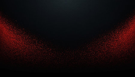 Red lights on black background. Glowing red particles. Abstract background.の素材