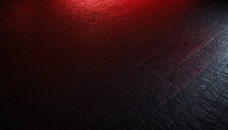 Red and black stone floor with light and shadow. 3d renderingの素材