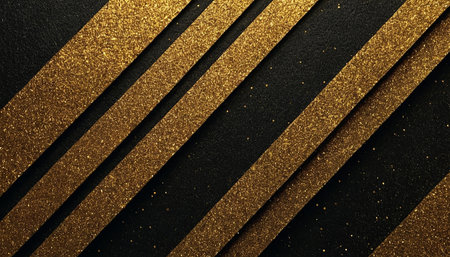 Black background with gold stripes. Element for design. Template for designの素材