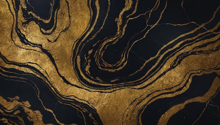 Marble patterned background. Abstract marbling artwork texture. Agate ripple pattern. Gold powder.の素材
